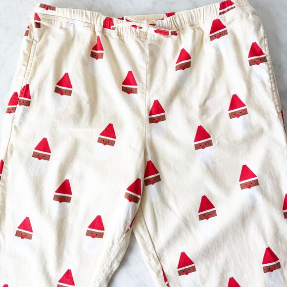 Hanna Andersson Holiday Flannel Pajama Set Scandi Santa on Almond Adult L - Picture 5 of 10